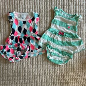 Carter's Pink and Green Casual Dresses